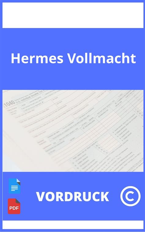 vollmacht Hermes vorlage word